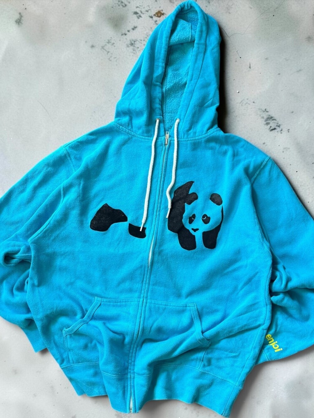 Vintage Enjoi Skateboarding Hoodie Panda Graphic Full Zip Up Sweater Y2K Large
